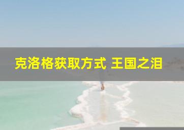 克洛格获取方式 王国之泪